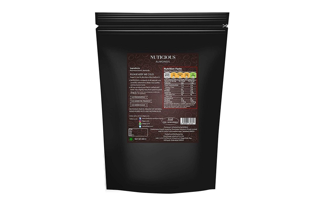 Nuticious Almonds    Pack  450 grams